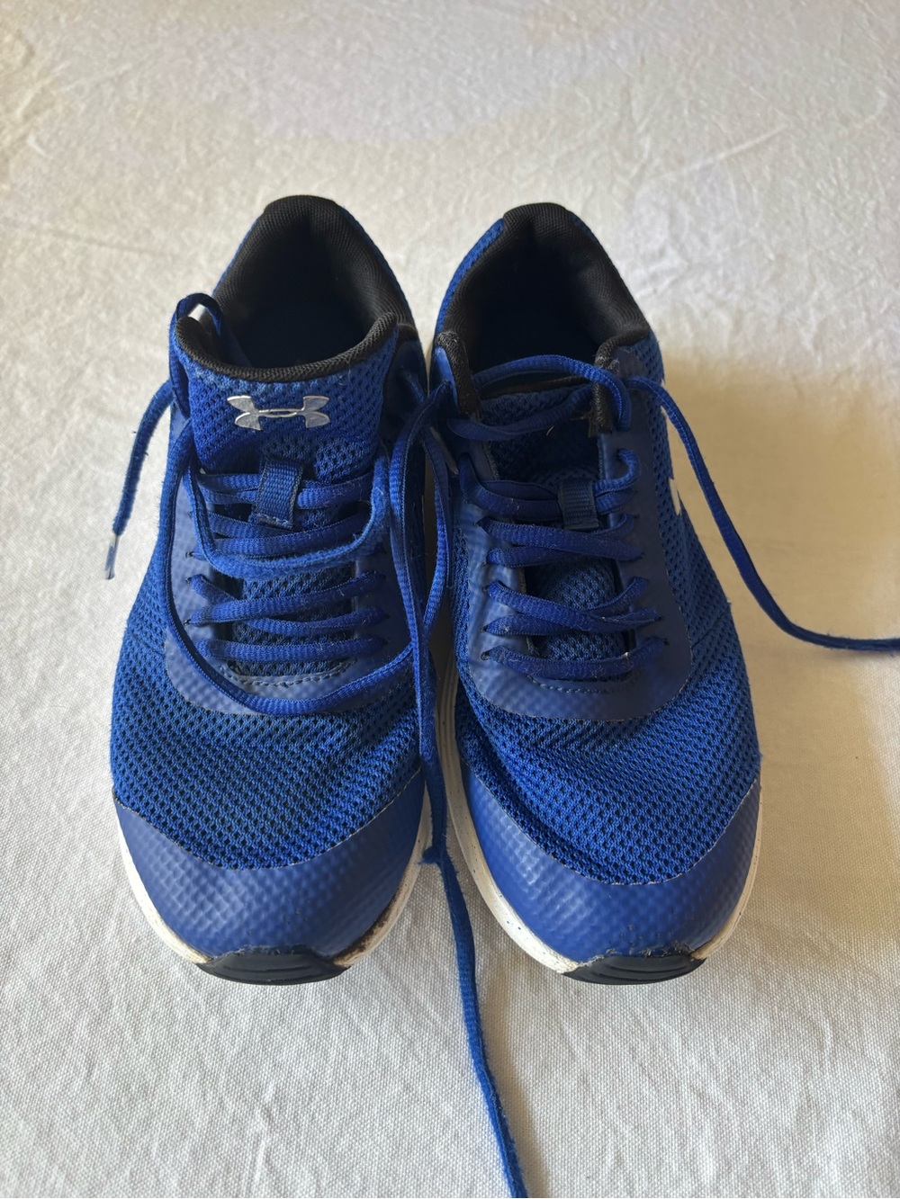 Under Armour Boys Blue Mesh Athletic Sneakers